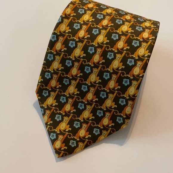 Nazareno Gabrielli Silk Tie Monkey Handmade Italy - Picture 1 of 4